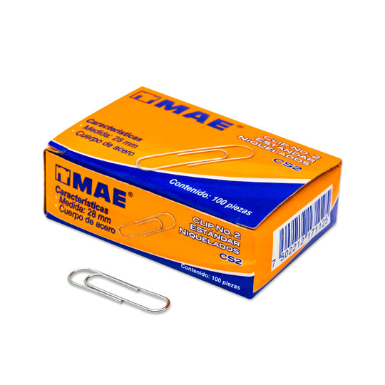 Clip MAE Estándar no. 2 - caja con 100 piezas