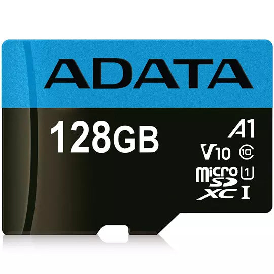 Memoria microSDXC ADATA Premier 128 GB AUSDX128GUICL10A1-RA | Clase 10 UHS-I A1 | Hasta 100 MB/s | Con Adaptador SD | Para Smartphone y Tablet | SKU AUSDX128GUICL10A1-RA