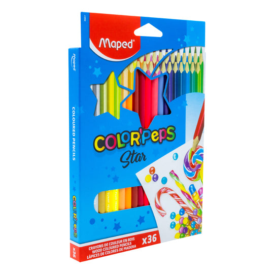 Lápices de color MAPED triangulares 36 piezas