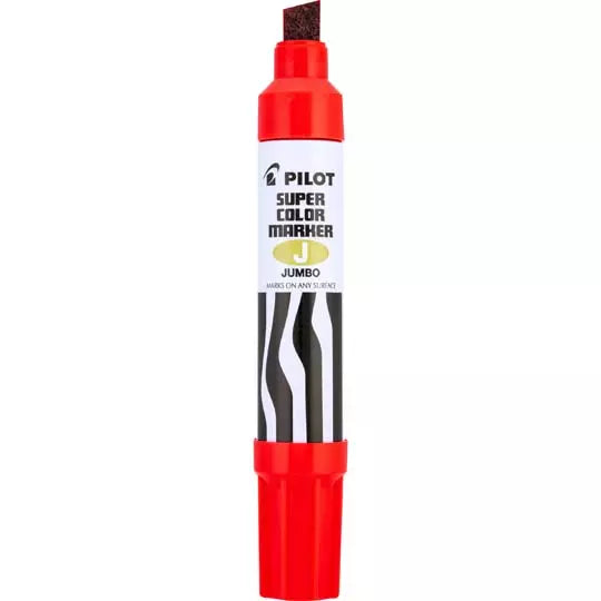 Marcador permanente Jumbo Pilot punta cincel hasta 12.5 mm, rojo, blister 1 pza