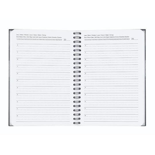 Agenda perpetua Pinos Altos color negro pasta dura