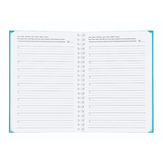 Agenda perpetua Pinos Altos color azul pasta dura
