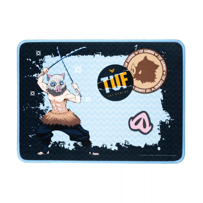 Mousepad TUF Gaming P1 Demon Slayer Inosuke Asus, 260 X 360, Negro/Azul claro