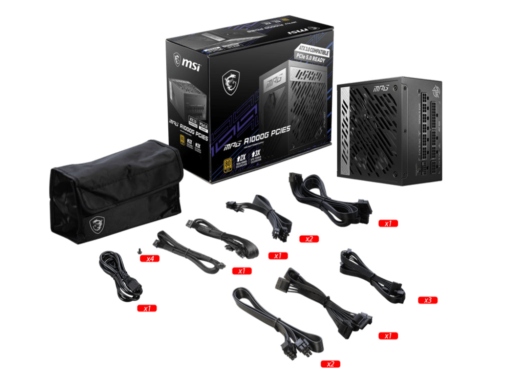 OTHERS (ARROBA) FUENTE DE PODER MSI MPG A1000G PWR PCIE5 GOLD 1000W FULL MODULAR ATX FUENTE DE PODER MSI MPG A1000G PCIE5 GOLD 1000W FULL MODULAR ATX