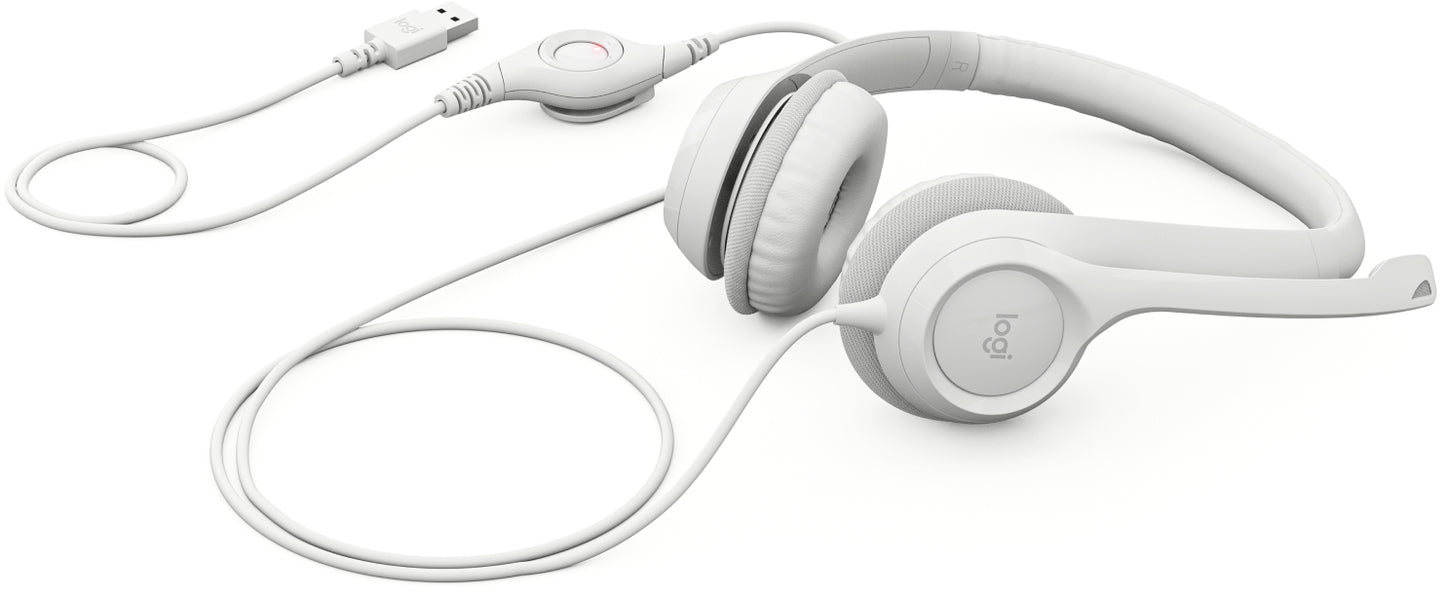 Auriculares H390 Logitech, Cableado, Estéreo, Blanco