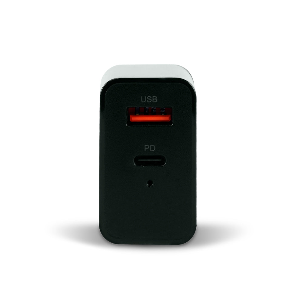 Cargador de Pared Vorago AU-350, 20W, 1x USB-A/1x USB-C, Negro
