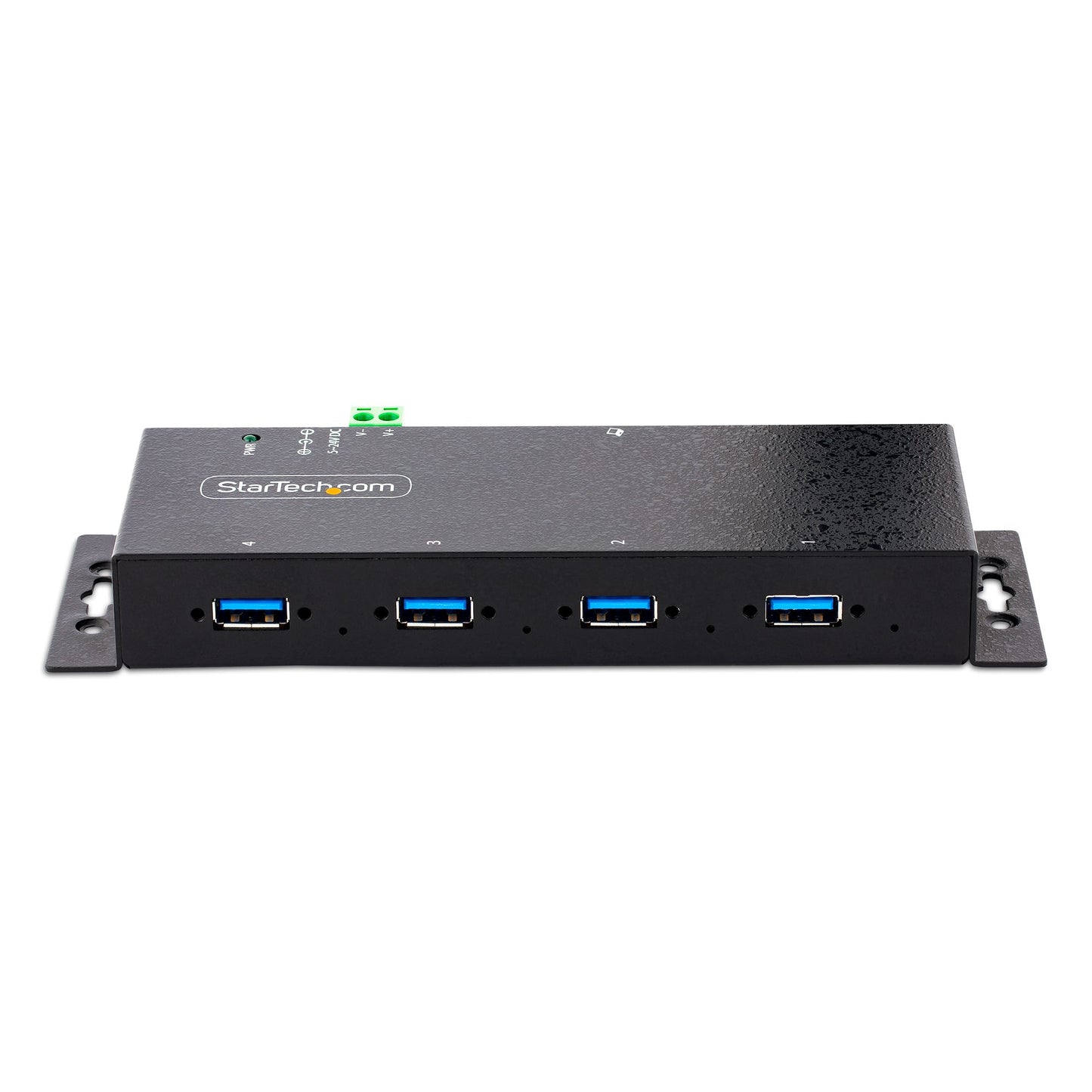 Montable en pared/escritorio/riel DIN STARTECH - HUBindustrial USB 3.0 D, 4 puertos - Negro