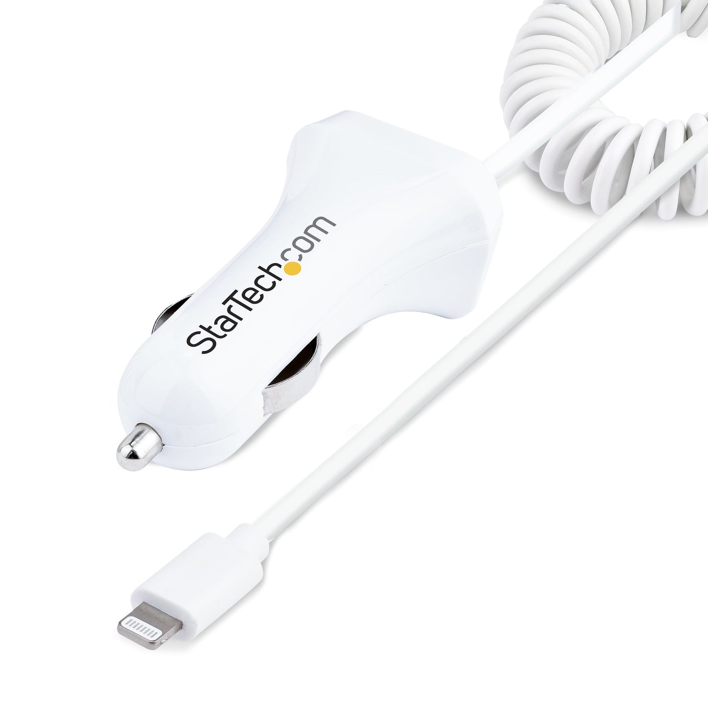 STARTECH CONSIG CABLE DE 1M CARGADOR DE COCHE PWR LIGHTNING BLANCO EN ESPIRAL CABLE DE 1M CARGADOR DE COCHE LIGHTNING BLANCO EN ESPIRAL