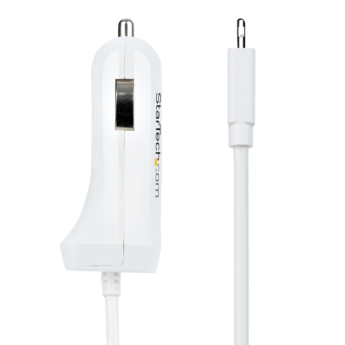 STARTECH CONSIG CABLE DE 1M CARGADOR DE COCHE PWR LIGHTNING BLANCO EN ESPIRAL CABLE DE 1M CARGADOR DE COCHE LIGHTNING BLANCO EN ESPIRAL