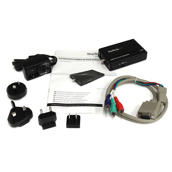 STARTECH CONSIG ADAPTADOR CONVERTIDOR S-VIDEO CABL VIDEO COMP Y COMPONENTES A VGA .