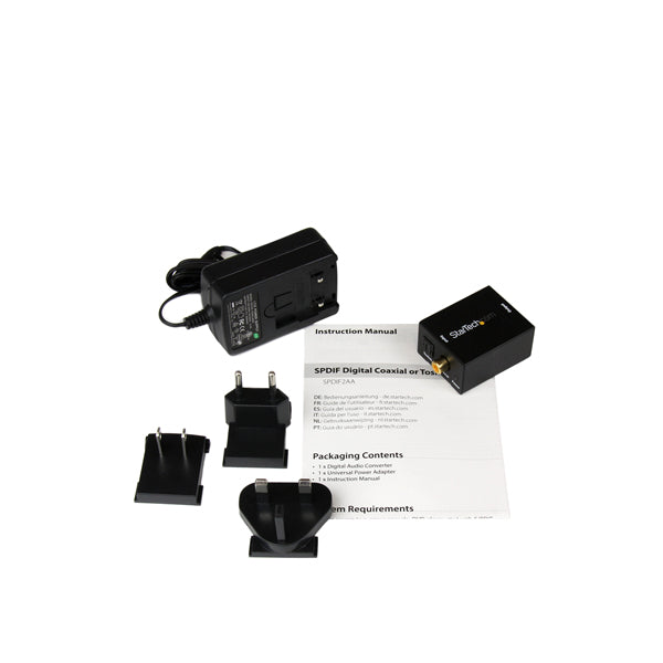 STARTECH CONSIG ADAPTADOR CONVERTIDOR AUDIO ADAP DIGITAL COAX SPDIF TOSLINK A RCA.