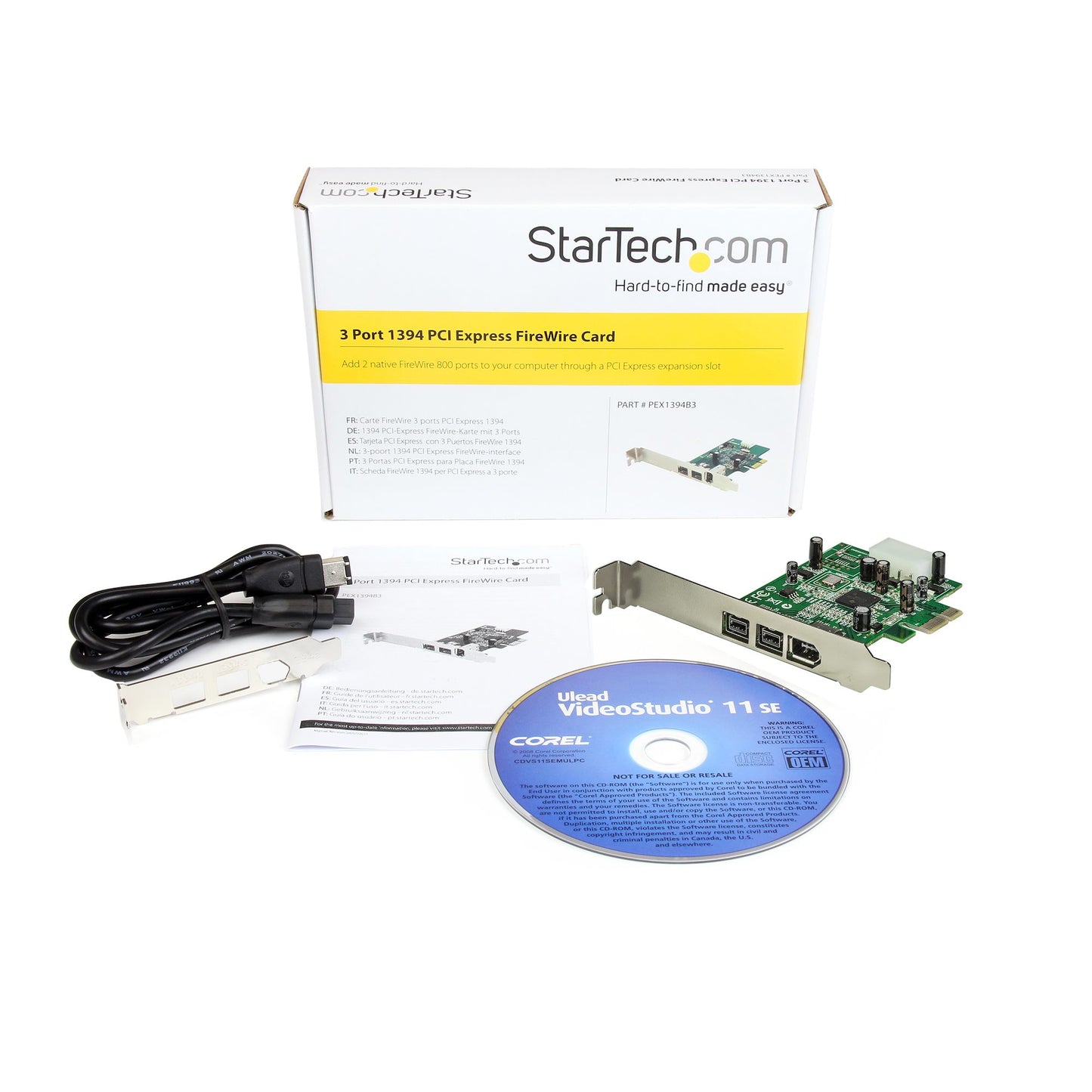 Adaptador tarjeta FireWire PCI STARTECH -Express PCI-e de 2 Puertos F/W 800 y 1 Puerto F/W 400 - 3 Total puertos