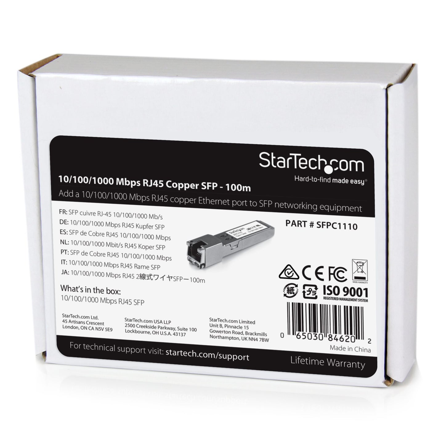 STARTECH CONSIG TRANSCEIVER FIBRA OPTICA PERP SFP GIGABIT RJ45 CISCO GBIC 100M.