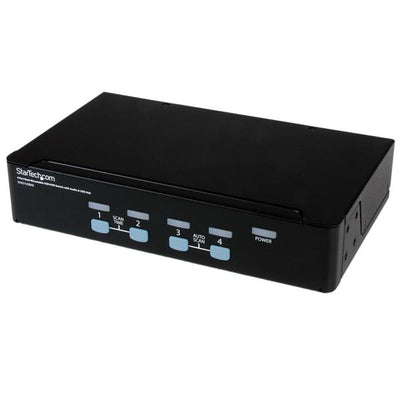 STARTECH CONSIG SWITCH CONMUTADOR KVM VGA 4 PERP PUERTOS AUDIO HUB USB PARA RACK