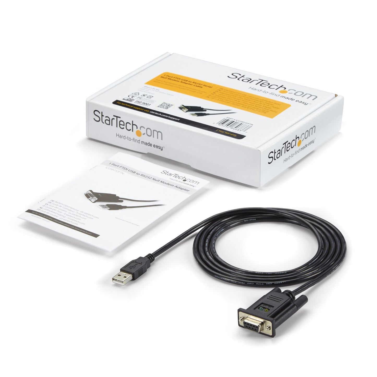 STARTECH CONSIG CABLE 1M ADAPTADOR 1 PUERTO CABL USB A MODEM NULL SERIAL DB9 FTDI.