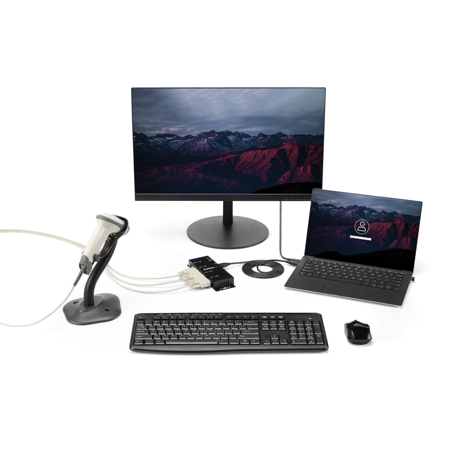 STARTECH CONSIG HUB CONCENTRADOR USB A SERIAL CTLR RS232 DB9 DE 4 PUERTOS DE RIEL DIN