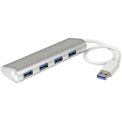 Concentrador Portátil USB 3.0 STARTECH de 4 Puertos - 5Gbps - Hub con Cable Incorporado - 4 puertos