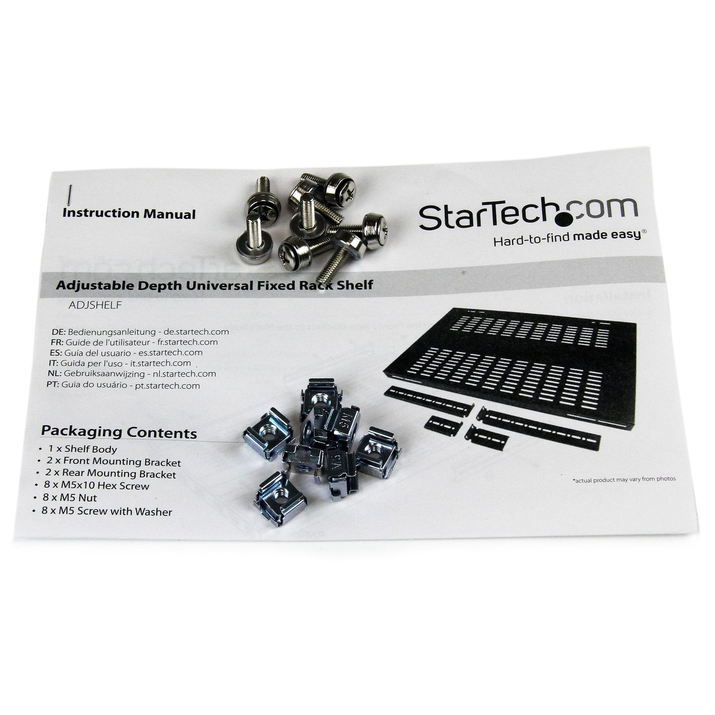 STARTECH CONSIG CHAROLA PARA RACK SERVIDORES RACK CON PROFUNDIDAD AJUSTABLE .