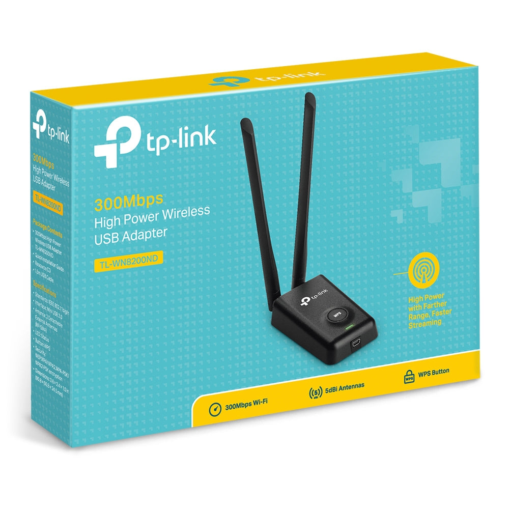 Adaptador de Red TP-Link USB TL-WN8200ND, Inalámbrico, 2.4GHz, con 2 Antenas de 5dBi