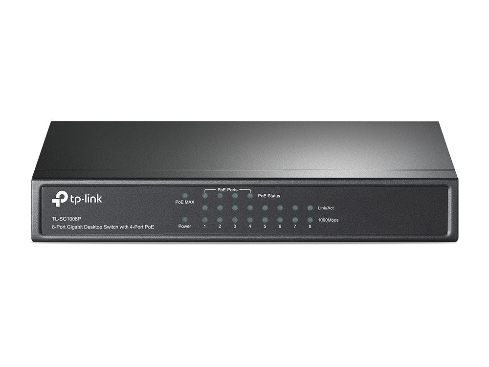 TP-LINK SWITCH POE DE 8 PUERTOS GIGABITPERP RJ45 DE 10/100/1000 MBPS CON 4 P.