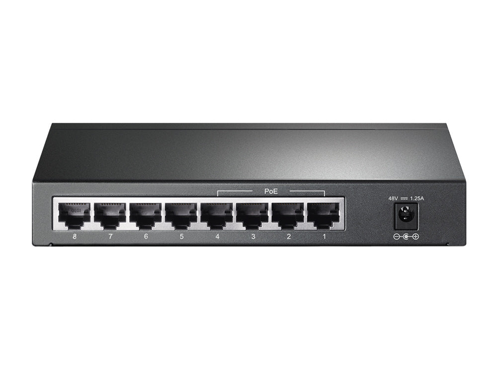 TP-LINK SWITCH POE DE 8 PUERTOS GIGABITPERP RJ45 DE 10/100/1000 MBPS CON 4 P.