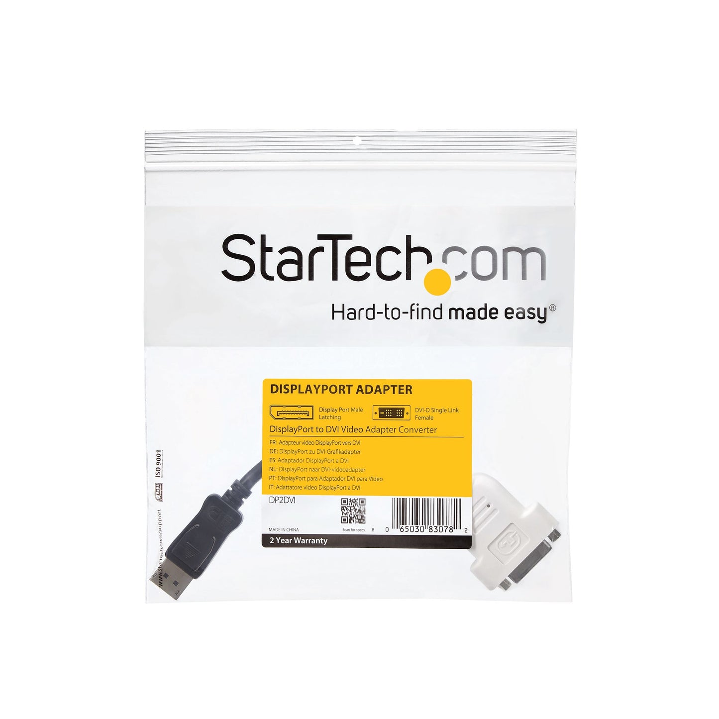 STARTECH CONSIG CABLE ADAPTADOR 0.12M VIDEO CABL DP DISPLAYPORT A DVI 1920X1200 .