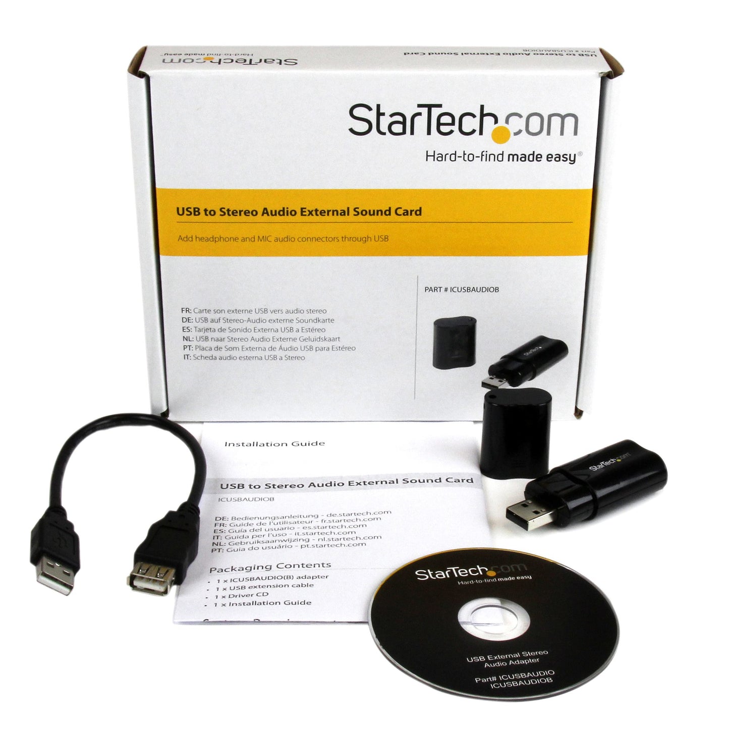 Tarjeta de Sonido Estéreo, USB Externa, Adaptador-Convertidor, Negro