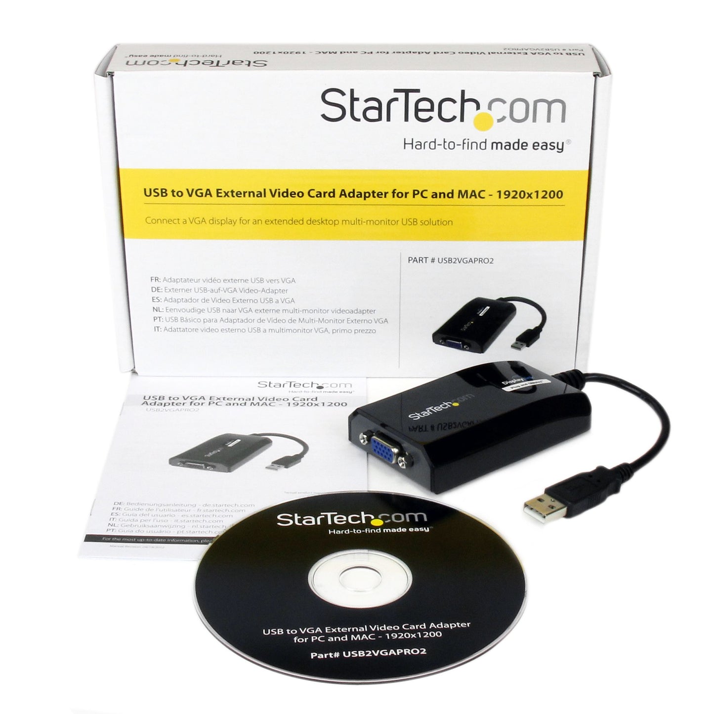 STARTECH CONSIG TARJETA DE VIDEO EXTERNA USB A ADAP VGA PC Y MAC 1920X1200