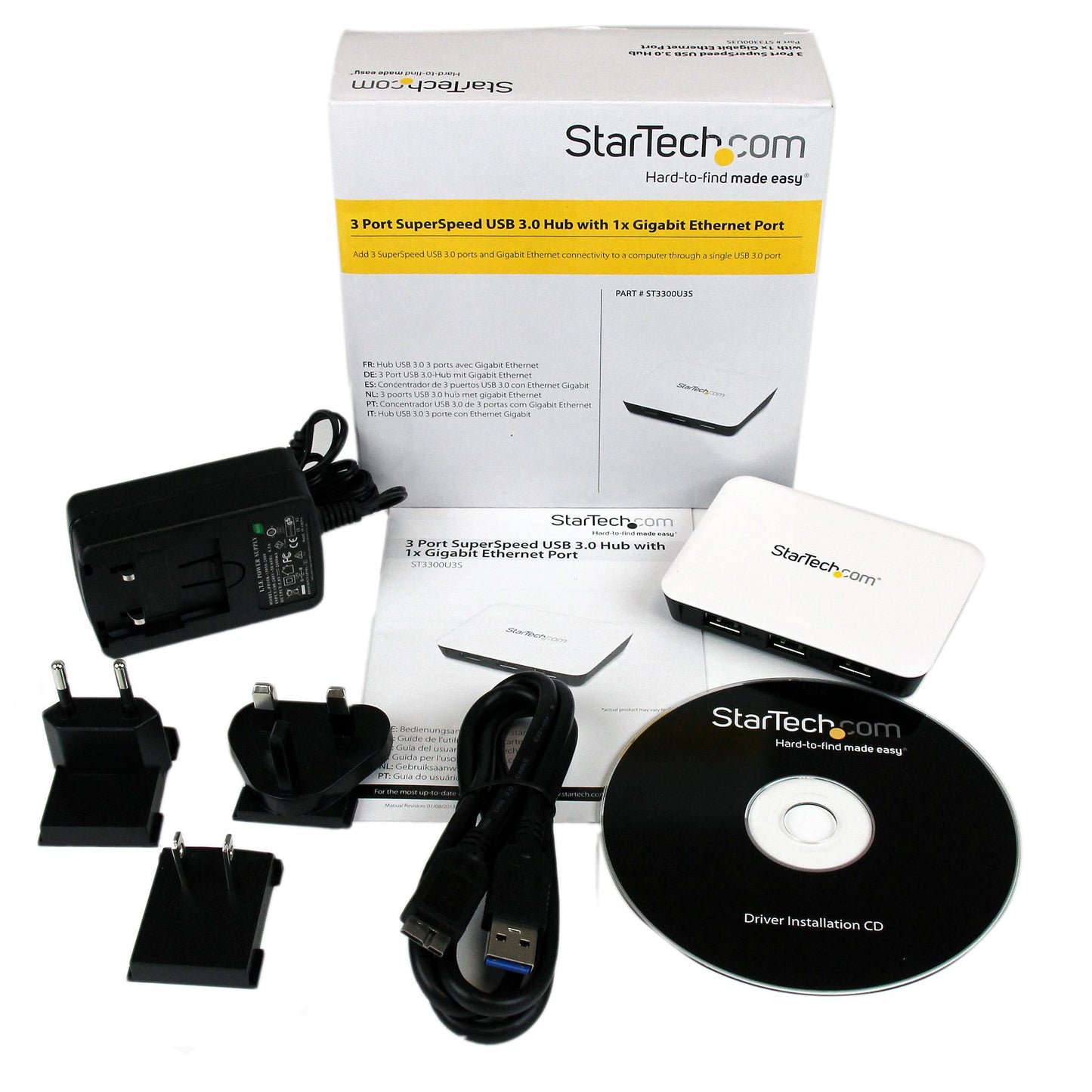 STARTECH CONSIG ADAPTADOR DE RED ETHERNET USB PERP 3.0 HUB CONCENTRADOR 3 PUERTOS