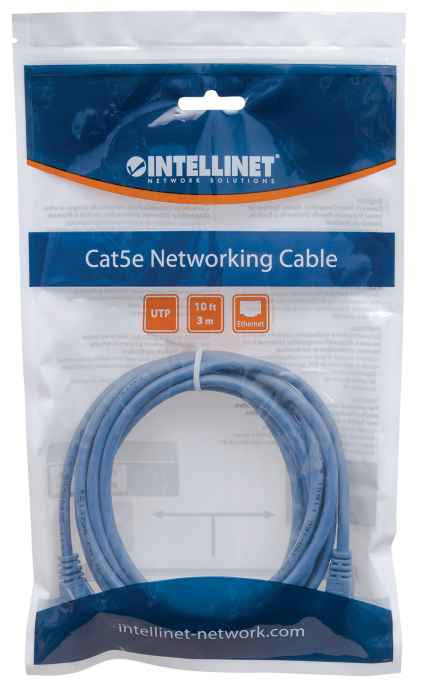 IC INTRACOM CABLE DE RED PATCH CAT5E CABL RJ45 3.0M AZUL