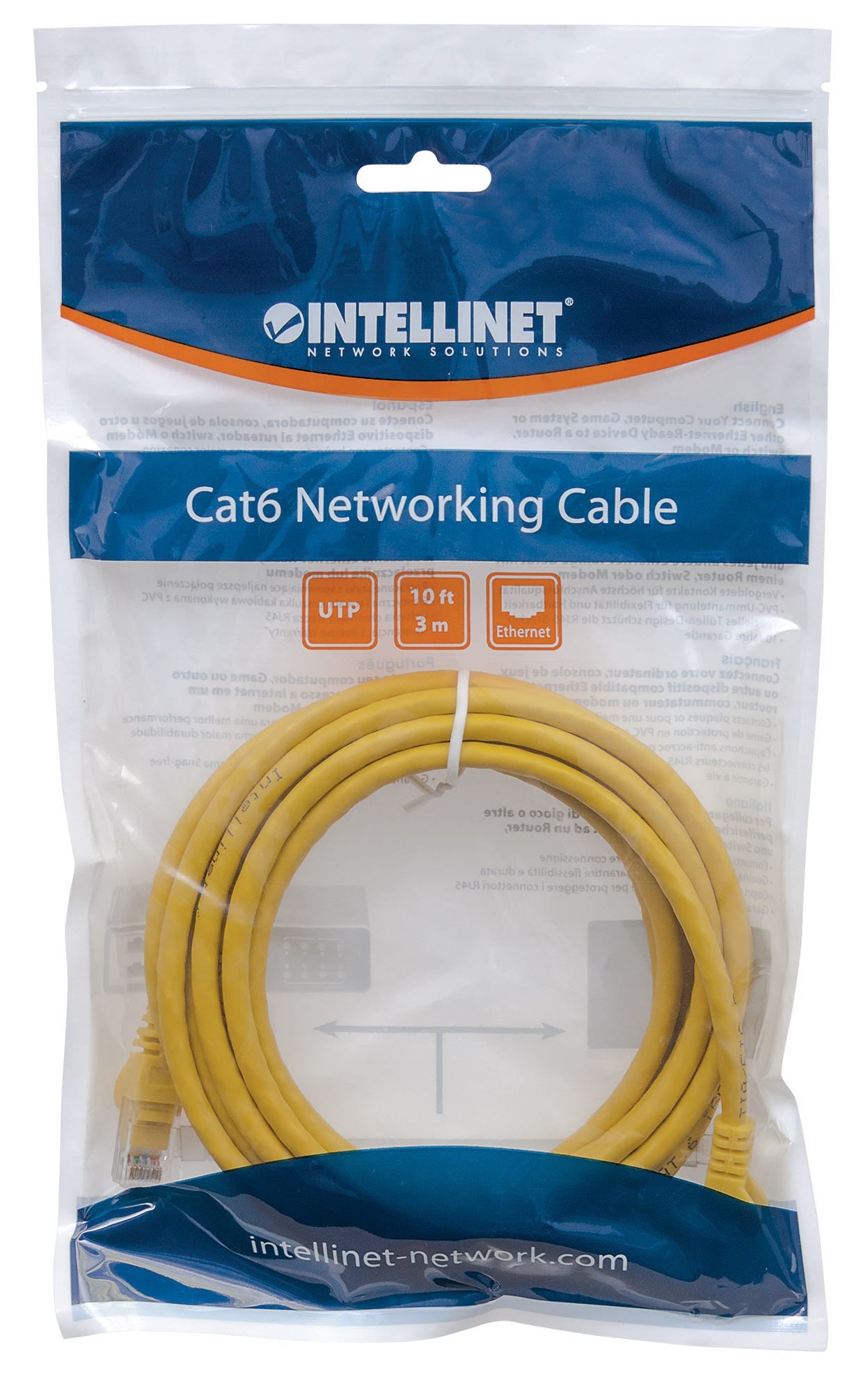 IC INTRACOM CABLE DE RED PATCH CAT6 CABL RJ45 3.0M AMARILLO