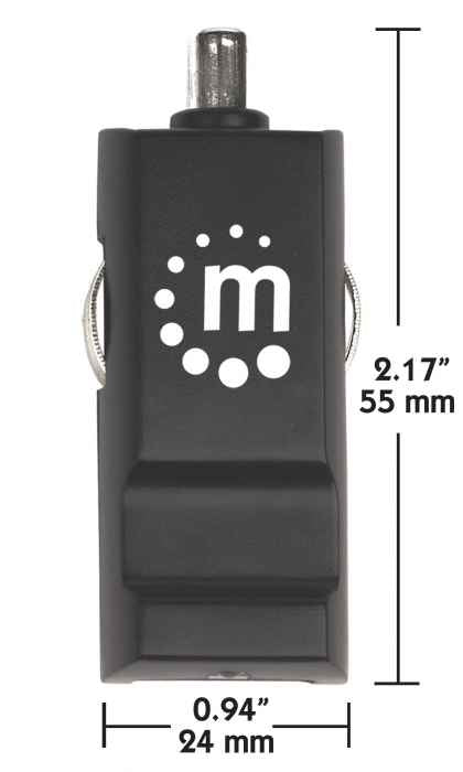 Manhattan Cargador USB PopCharge para Automóvil, USB 2.0, Negro