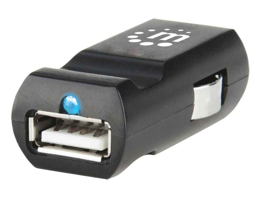 Manhattan Cargador USB PopCharge para Automóvil, USB 2.0, Negro
