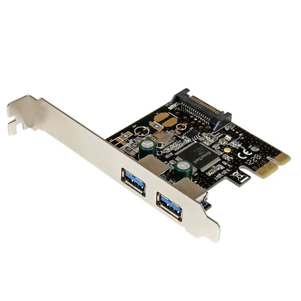 Adaptador tarjeta controladora PCI Express STARTECH PCI-E 2 Puertos USB 3.0 (5Gbps) con Alimentación SATA - 2