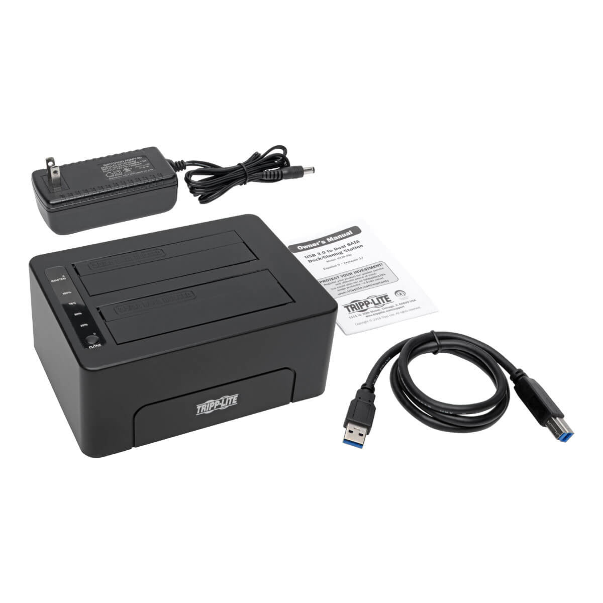 TRIPPLITE CONSIG. ESTACION USB 3.0 A DISCO DURO ENCL SATA DOBLE CON CLONACION