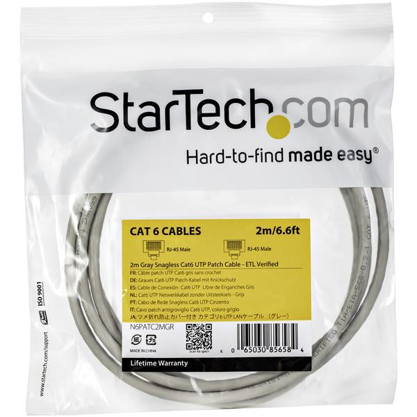 STARTECH CONSIG CABLE 2M GRIS DE RED GIGABIT C CABL .
