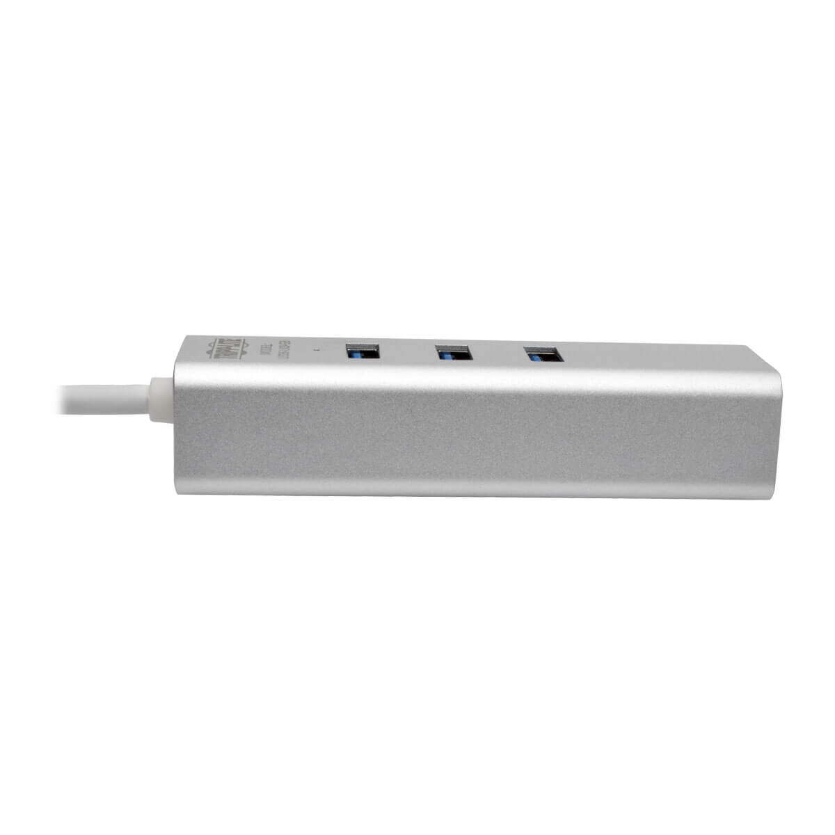 Adaptador USB Tripp Lite U336-U03-GB, A Macho - RJ-45 Hembra, con Hub USB 3.0 de 3 Puertos, Plata