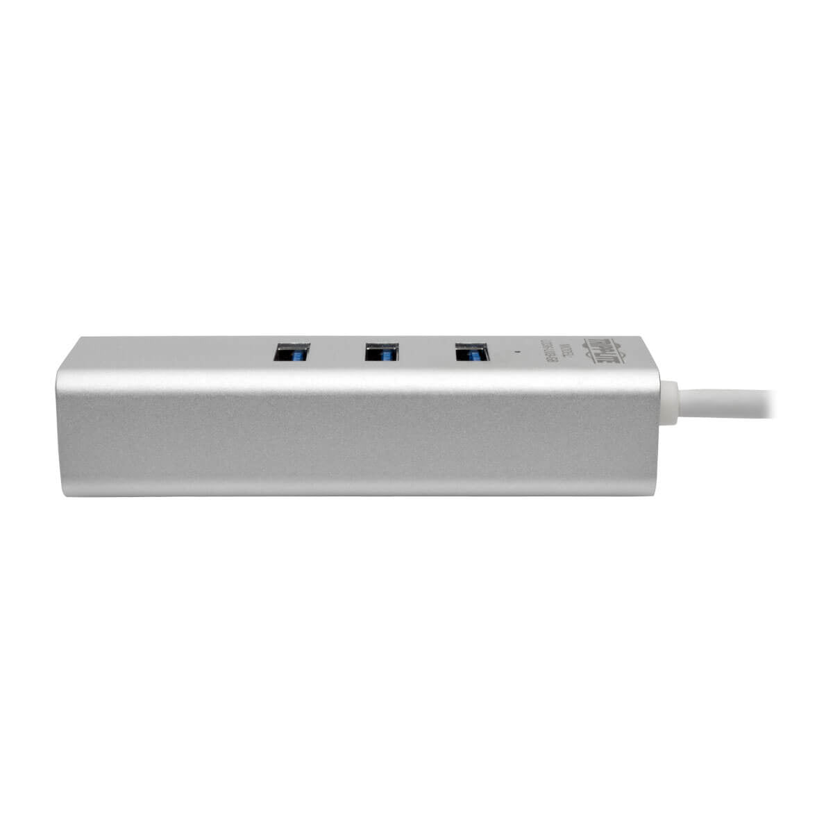 Adaptador USB Tripp Lite U336-U03-GB, A Macho - RJ-45 Hembra, con Hub USB 3.0 de 3 Puertos, Plata