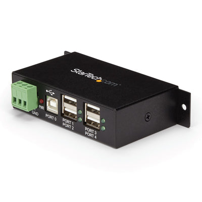 Adaptador Concentrador HUB USB 2.0 de 4 Puertos, Reforzado Industrial con Alimentación