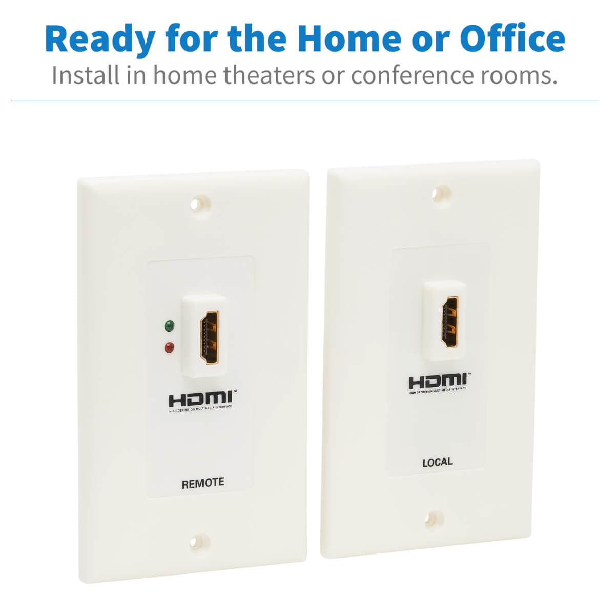 Eaton Tripp Lite Series Juego de Placa de Pared Extensora HDMI sobre Cat5 y Cat6, doble con Transmisor y Receptor.
