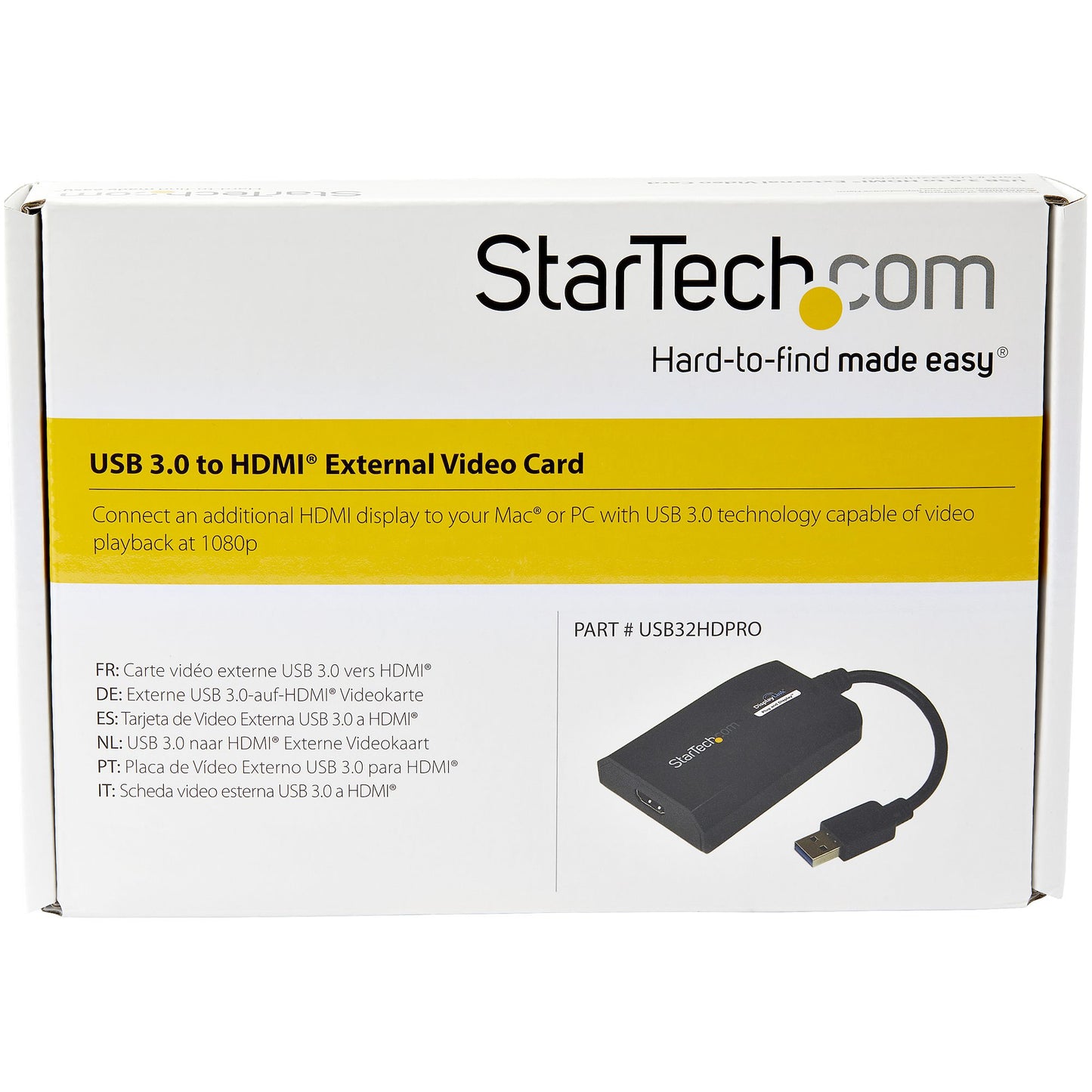 STARTECH CONSIG ADAPTADOR GRAFICO EXTERNO USB 3ADAP 3.0 A HDMI HD DISPLAYLINK MAC PC.