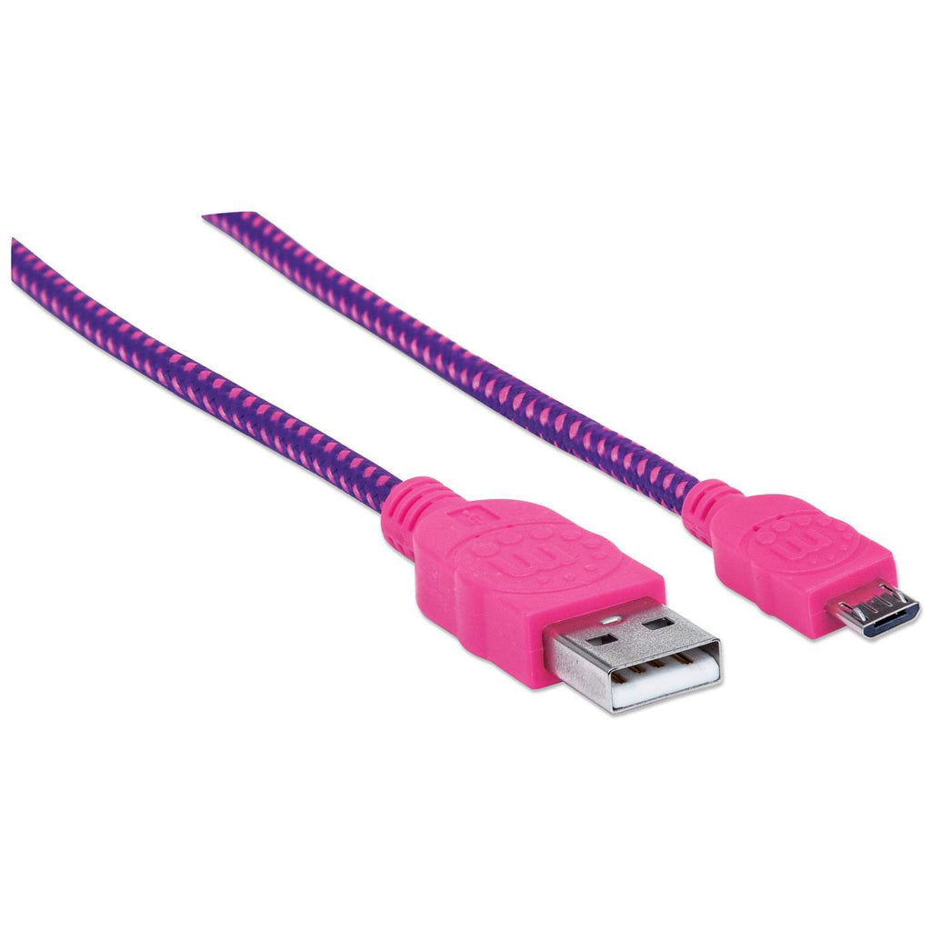 INTRACOM CABLE USB V2 A-MICRO B BOLSA CABL TEXTIL 1.0M ROSA/MORADO.