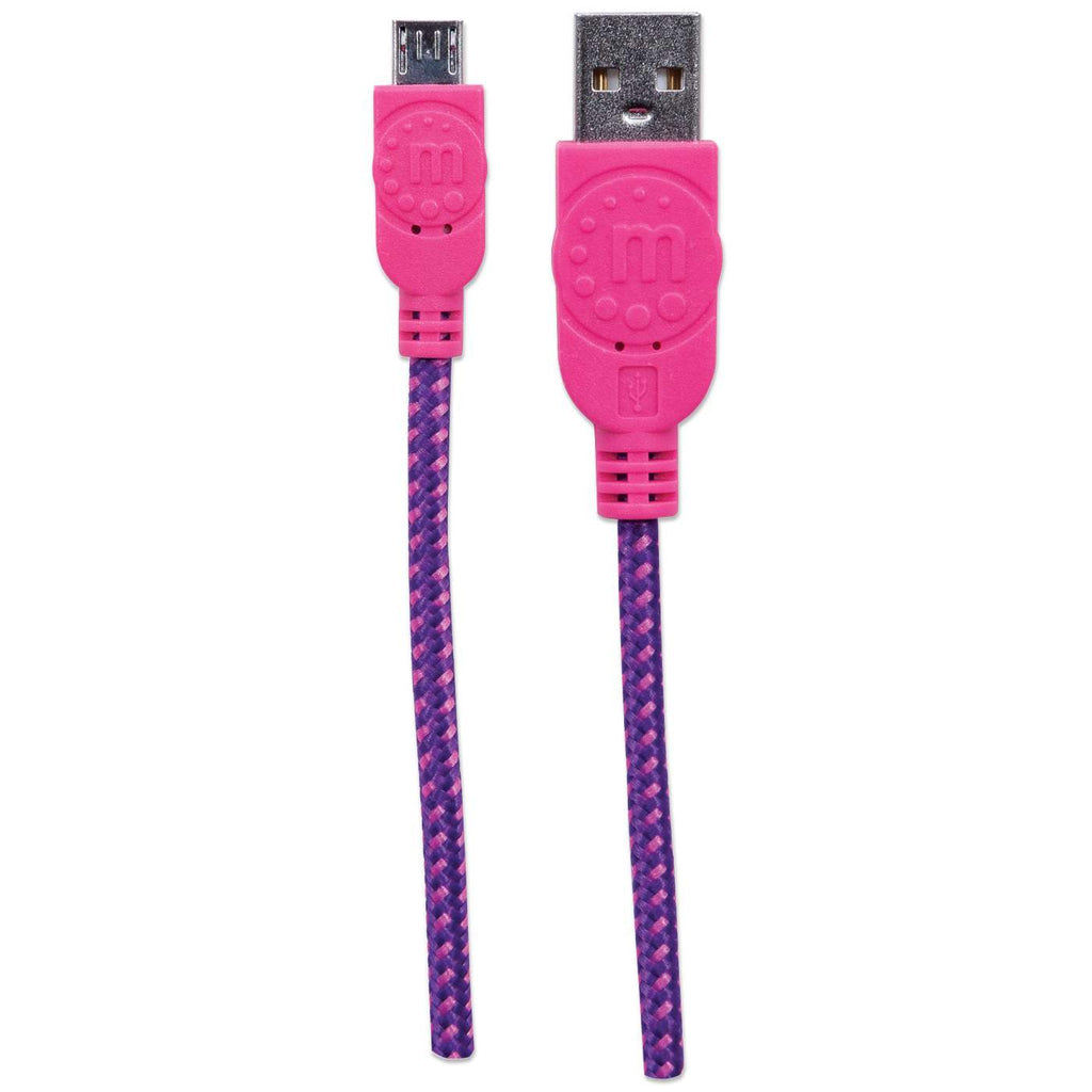 INTRACOM CABLE USB V2 A-MICRO B BOLSA CABL TEXTIL 1.0M ROSA/MORADO.