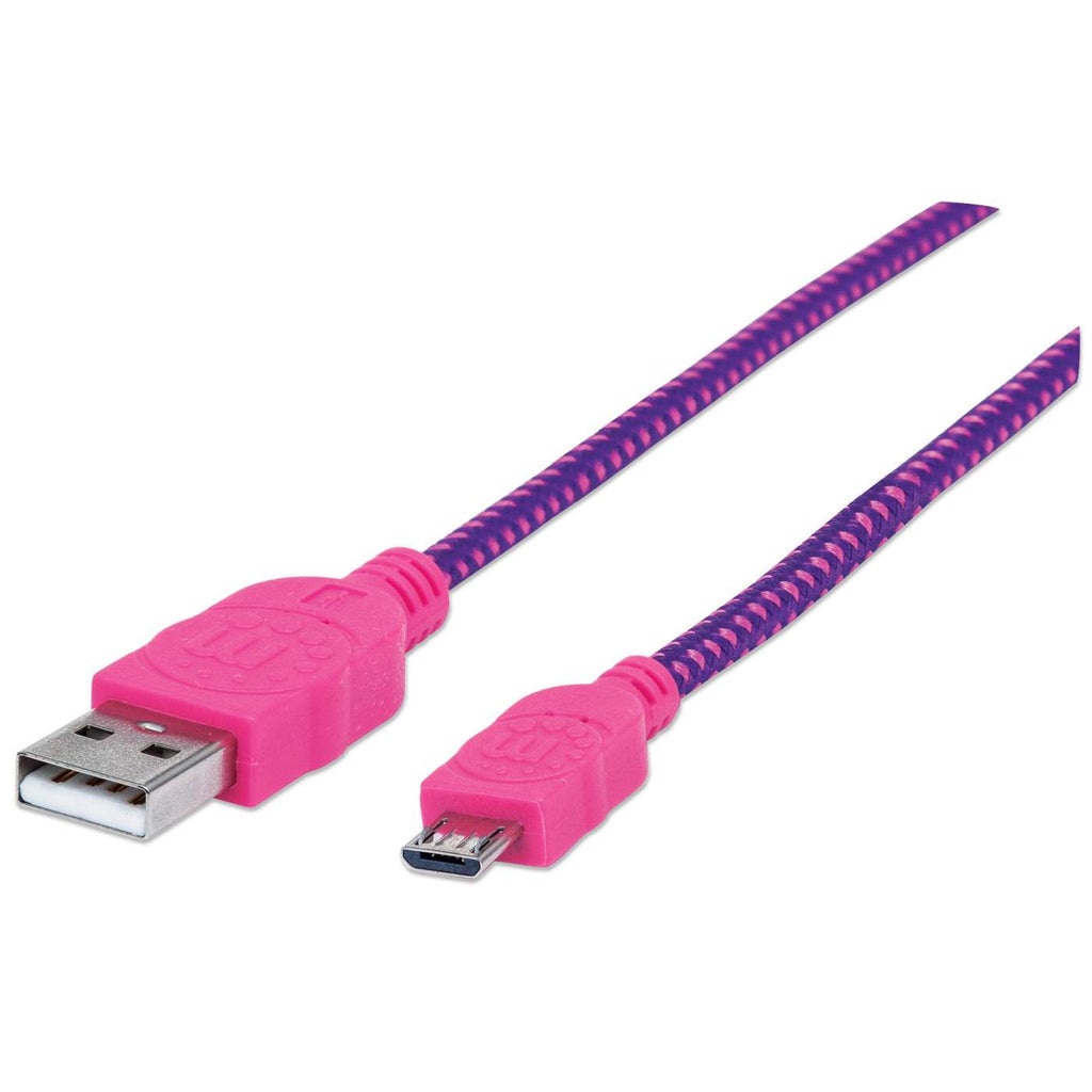 INTRACOM CABLE USB V2 A-MICRO B BOLSA CABL TEXTIL 1.0M ROSA/MORADO.