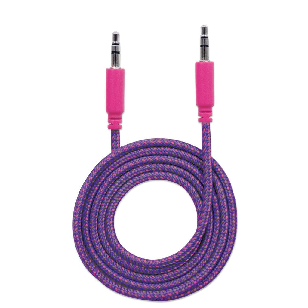 INTRACOM CABLE ESTEREO A IPOD M-M 1.0M CABL TEXTIL MORADO/ROSA.