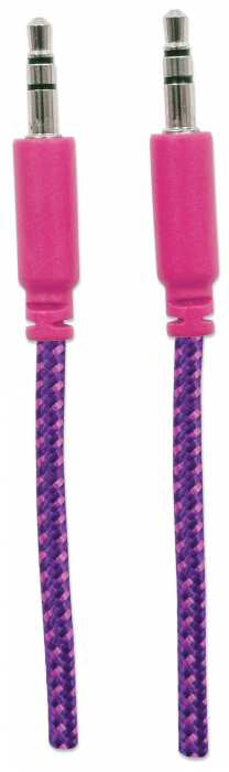 INTRACOM CABLE ESTEREO A IPOD M-M 1.8M CABL TEXTIL MORADO/ROSA.