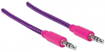 INTRACOM CABLE ESTEREO A IPOD M-M 1.0M CABL TEXTIL ROSA/MORADO 1.0M BLISTER