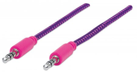 INTRACOM CABLE ESTEREO A IPOD M-M 1.0M CABL TEXTIL ROSA/MORADO 1.0M BLISTER