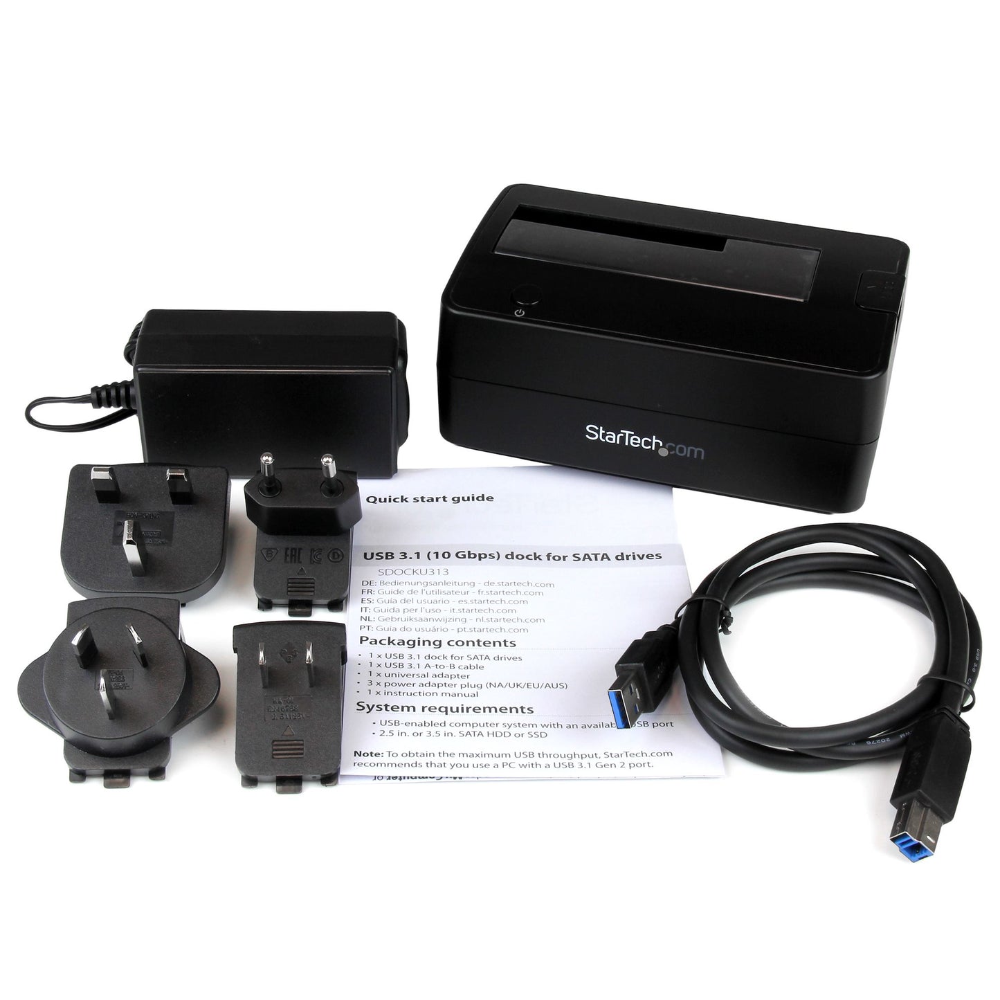 STARTECH CONSIG DOCKING STATION USB 3.1 UAS CARR 1 BAHIA DD SSD SATA 2.5 O 3.5