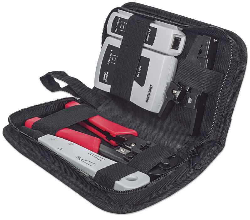 KIT HERRAMIENTAS DE RED 4 PZS ACCS PINZA PONCHADORA PELADORA PROBADOR